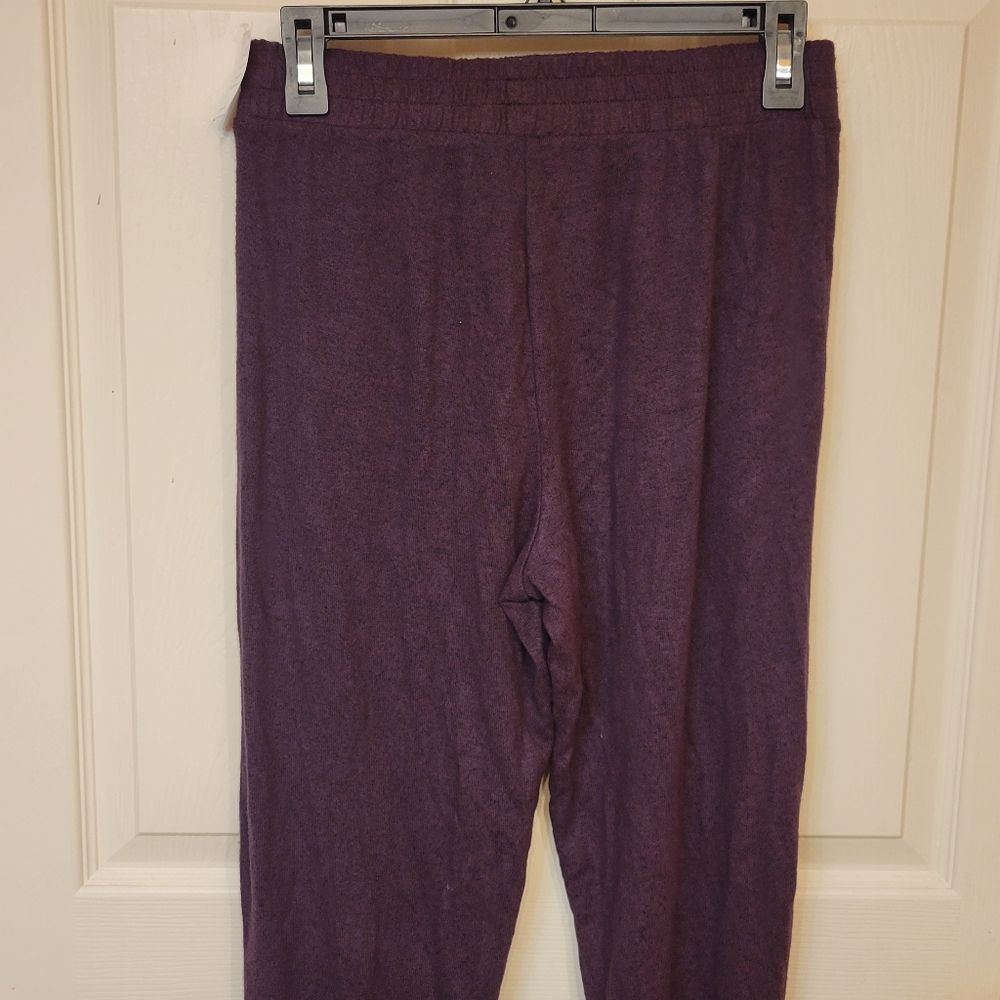 Linea Donatella Small Comfort Zone Solid V-Neck Hacci Pajama Set Plum Loungewear - Picture 5 of 6